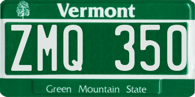 VT license plate ZMQ350