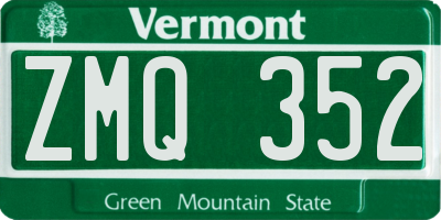 VT license plate ZMQ352