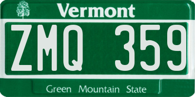 VT license plate ZMQ359