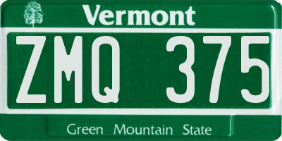 VT license plate ZMQ375