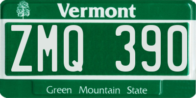 VT license plate ZMQ390