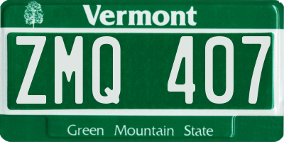 VT license plate ZMQ407