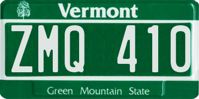 VT license plate ZMQ410
