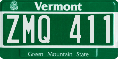 VT license plate ZMQ411
