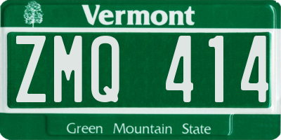 VT license plate ZMQ414