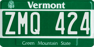 VT license plate ZMQ424