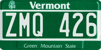 VT license plate ZMQ426