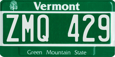 VT license plate ZMQ429