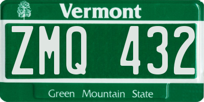 VT license plate ZMQ432