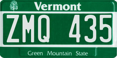 VT license plate ZMQ435