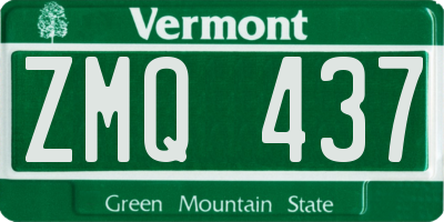 VT license plate ZMQ437
