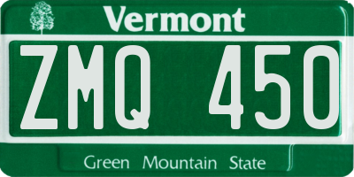 VT license plate ZMQ450