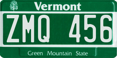 VT license plate ZMQ456
