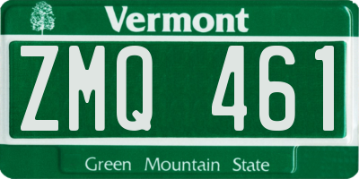VT license plate ZMQ461
