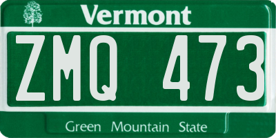 VT license plate ZMQ473