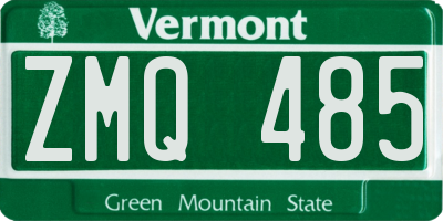 VT license plate ZMQ485