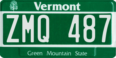 VT license plate ZMQ487