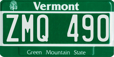 VT license plate ZMQ490