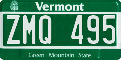 VT license plate ZMQ495