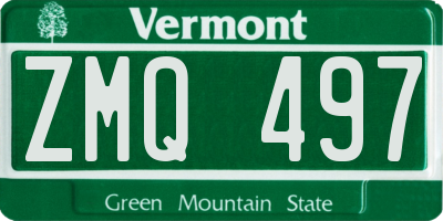 VT license plate ZMQ497