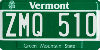 VT license plate ZMQ510