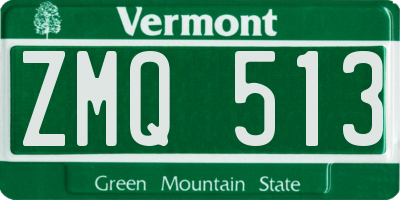 VT license plate ZMQ513