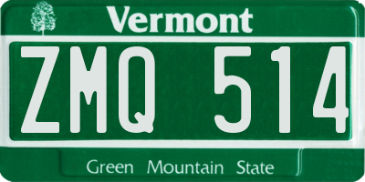 VT license plate ZMQ514