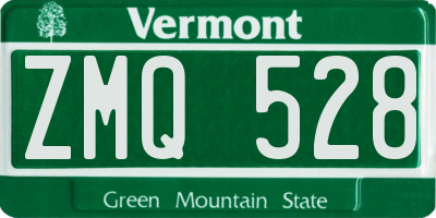 VT license plate ZMQ528