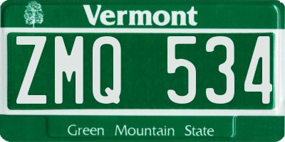 VT license plate ZMQ534