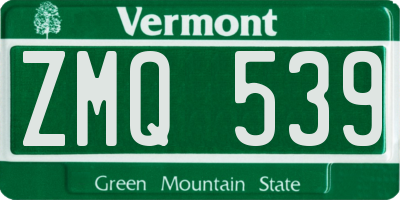 VT license plate ZMQ539