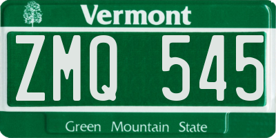 VT license plate ZMQ545