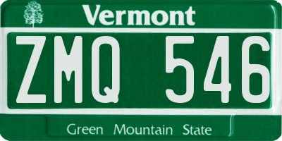 VT license plate ZMQ546