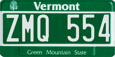 VT license plate ZMQ554