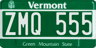 VT license plate ZMQ555