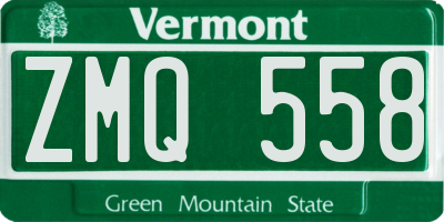 VT license plate ZMQ558