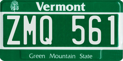 VT license plate ZMQ561