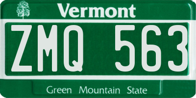 VT license plate ZMQ563