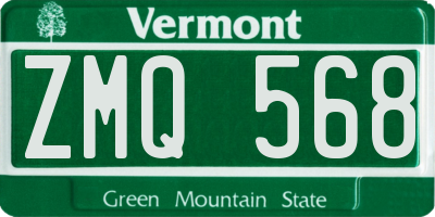 VT license plate ZMQ568