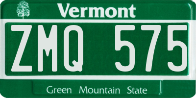 VT license plate ZMQ575