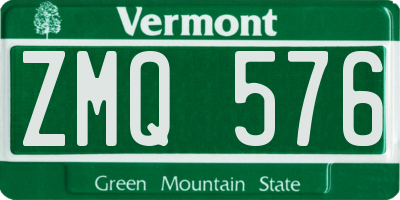 VT license plate ZMQ576