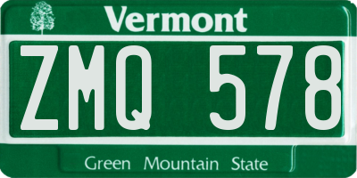VT license plate ZMQ578