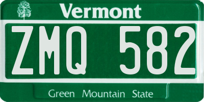 VT license plate ZMQ582