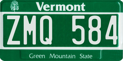 VT license plate ZMQ584