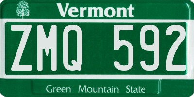 VT license plate ZMQ592