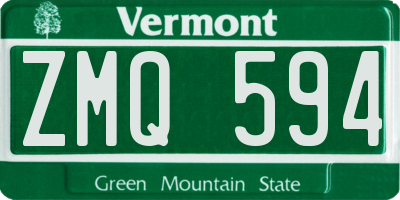 VT license plate ZMQ594
