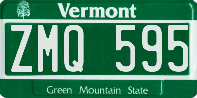 VT license plate ZMQ595