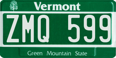 VT license plate ZMQ599