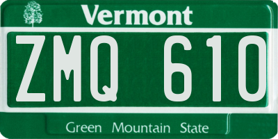 VT license plate ZMQ610