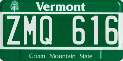 VT license plate ZMQ616