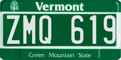 VT license plate ZMQ619